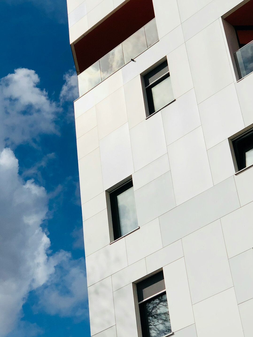 Modern office building facade in Brussels